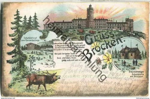 Brocken - Renneckenberge und Braunschweiger Schutzhütte - gel. 1903
