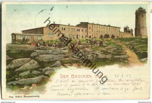 Brocken - Verlag Aug. Wehrt Braunschweig - gel. 1902