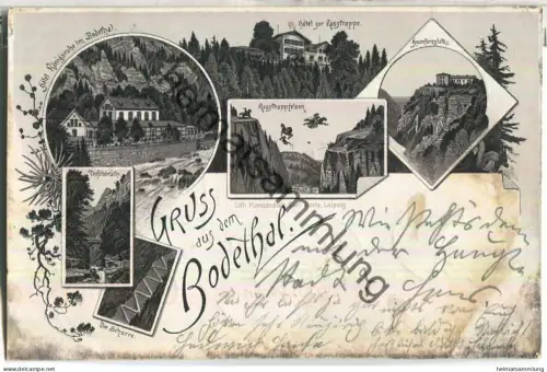 Bodethal - Hotel Königsruhe - Verlag Carl Garte Leipzig - gel. 1898
