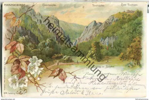 Bodethal - Hotel Rosstrappe - Harzgebirge - Verlag Dippern & Sperling Leipzig - gel. 1900