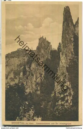Bodetal - Hexentanzplatz - Hirschgrund - Verlag Louis Glaser Leipzig - gel. 1929