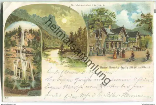 Okertal - Hotel Romkerhalle - Verlag O. Dibbern & Sperling Leipzig - gel. 1901