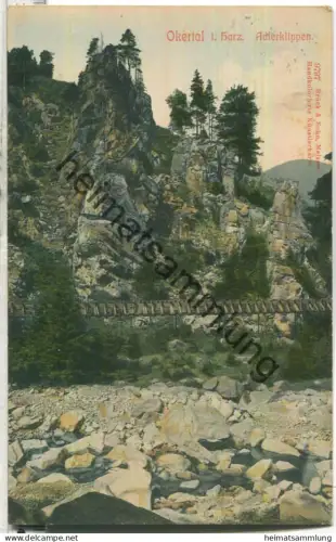 Okertal - Adlerklippen - Verlag Brück & Sohn Meissen - handkoloriert