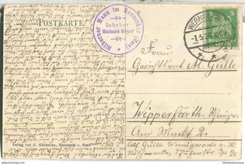 Silbernermann Felsen - Rennethal - Verlag H. Köckeritz Hasserode