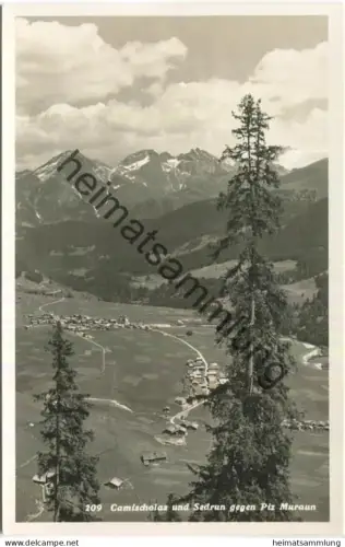 Camischolas und Sedrun gegen Piz Muraun - Foto-AK - Verlag Th. Schmid Sedrun