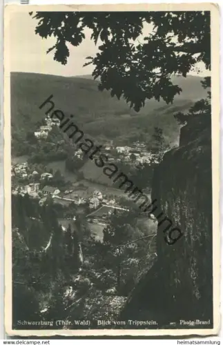 Schwarzburg - Blick vom Trippstein - Foto-Ansichtskarte - Verlag Photo-Brand Schwarzburg - gel. 1938