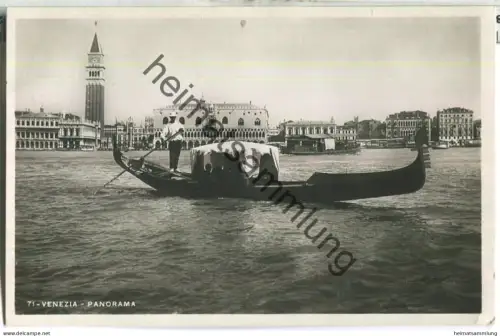 Venezia - Panorama - Gondel - Foto-Ansichtskarte - gel. 1937