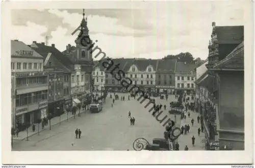 Pisek - Velke namesti - Foto-AK gel. 1937