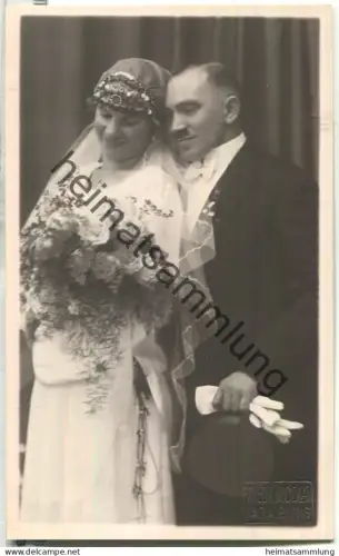 Hochzeitspaar - Foto-Ansichtskarte - Photo-Atelier Friedrich Nicolai Bad Aibling