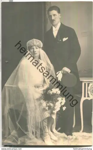 Hochzeitspaar - Foto-Ansichtskarte - Verlag J. Käser Wasserburg am Inn