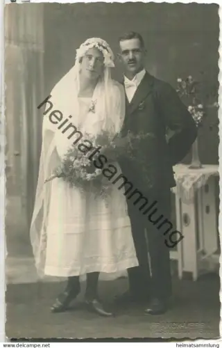 Hochzeitspaar - Foto-Ansichtskarte - Verlag Franck-Verra Rosenheim Innstrasse