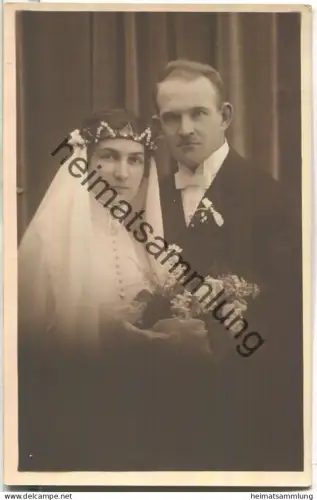 Hochzeitspaar - Foto-Ansichtskarte - Verlag Leopold Haberland Eggenfelden 1927