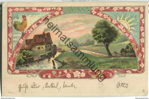 Jugendstil - Morgen - signiert SFN - gel. 1902