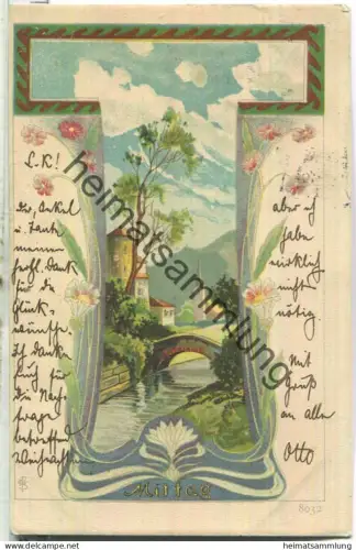 Jugendstil - Mittag - signiert SFN - gel. 1902