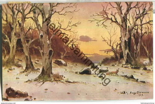 Fuchs auf der Jagd - signiert Hugo Eissmann 1909 - gel. 1913