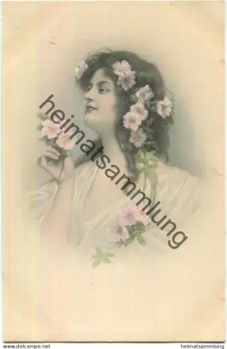 Frau mit Blumen im Haar - Verlag M. M. Vienne