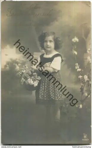 Namenstag - Mädchen mit Blumenkörbchen - gel. 1925