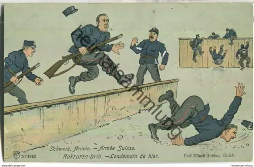 Schweizer Armee - Rekruten-Drill - Verlag Carl Künzli-Tobler Zürich N° 4740 - gel. 1913