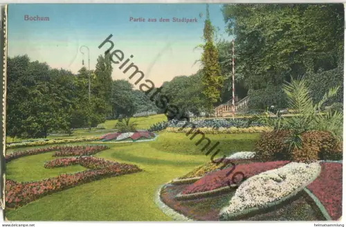 Bochum - Stadtpark - Verlag Cramers Kunstanstalt Dortmund - links perforiert - gel. 1913