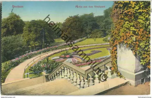 Bochum - Stadtpark - Verlag Cramers Kunstanstalt Dortmund - links perforiert - gel. 1913