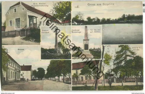 Süptitz - Dreiheide - Kolonialwarenhandlung Rich. Görlich - Schule und Kirche - Verlag Wilhe. Winkler Leipzig