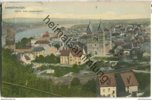 Andernach - Total vom Kranenberg - Verlag Gerhard Thien Elberfeld - gel. 1913