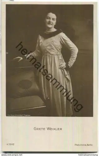 Grete Weixler - Verlag Photochemie Berlin K. 1502 - Rückseite beschrieben 1918