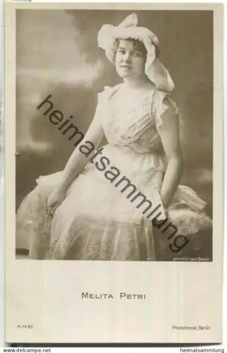 Melita Petri - Verlag Photochemie Berlin K. 1432 - Rückseite beschrieben 1918