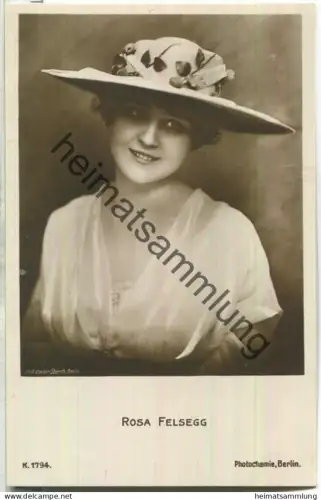 Rosa Felsegg - Verlag Photochemie Berlin K. 1794 - Rückseite beschrieben 1918