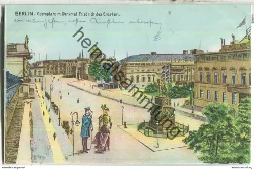 Berlin - Opernplatz - Denkmal Friedrich des Grossen - ohne Verlagsangaben - gel. 1912