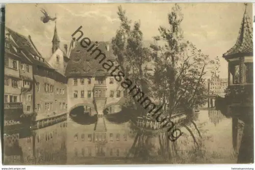 Nürnberg - Museumsbrücke - ohne Verlagsangaben -  gel. 1909