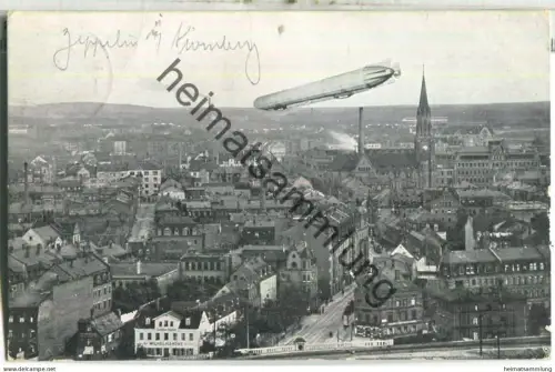 Nürnberg - Zeppelin - Foto-Ansichtskarte - Verlag Heinrich Nüsslein Nürnberg - gel. 1909