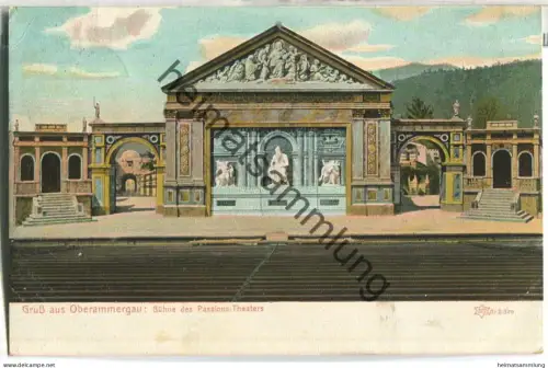 Oberammergau - Bühne des Passions-Theater - Verlag Otto Henning Greiz - gel. 1905