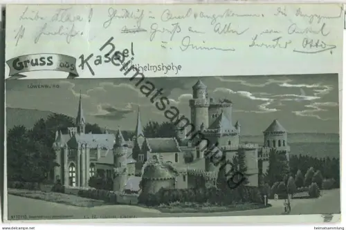 Wilhelmshöhe - Löwenburg - Verlag C. H. Giesen Kassel - gel. 1901