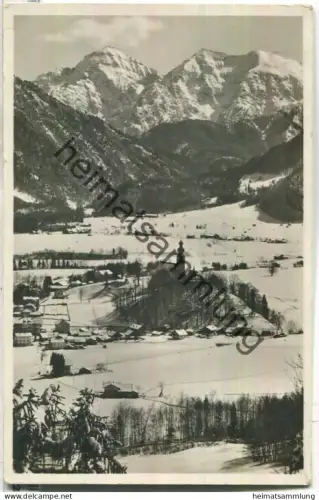 Ruhpolding mit Sonntagshorn und Reiffelberge - Foto-Ansichtskarte - Verlag Gerl Ruhpolding - gel. 1937