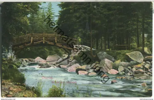 Okertal - Brücke zur Okerinsel - Verlag R. Lederbogen Halberstadt - gel. 1908