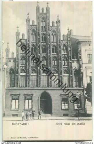 Greifswald - Altes Haus am Markt - Verlag Albert Erdmann Greifswald