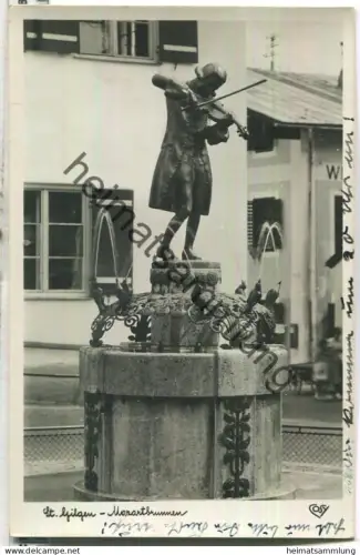 St. Gilgen - Mozartbrunnen - Foto-Ansichtskarte - Cosy-Verlag Salzburg - gel. 1937