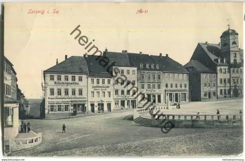 Leisnig - Markt - Verlag Brück & Sohn Meissen - Feldpost - gel. 1918