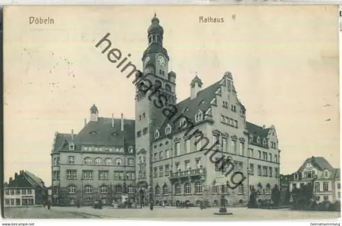 Döbeln - Rathaus - Feldpost - gel. 1915