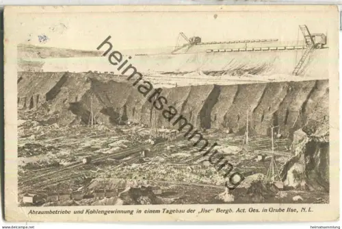 Abraumbetriebe und Kohlengewinnung in einem Tagebau der Ilse Bergbau Actien Gesellschaft in Grube Ilse Nieder Lausitz