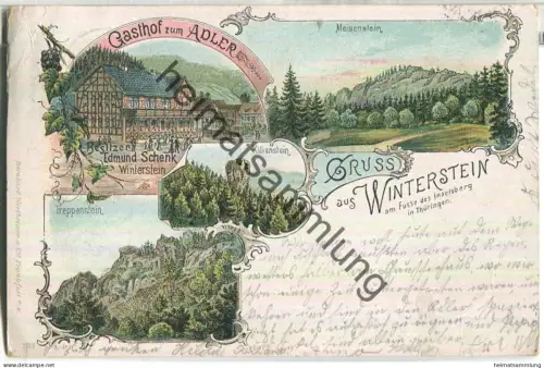 Winterstein - Gasthof zum Adler Besitzer Edmund Schenk - Treppenstein - Kilianstein - Meisenstein