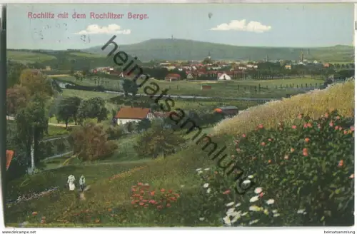 Rochlitz mit dem Rochlitzer Berge - Verlag Carl Drechsler Leipzig - gel. 1914