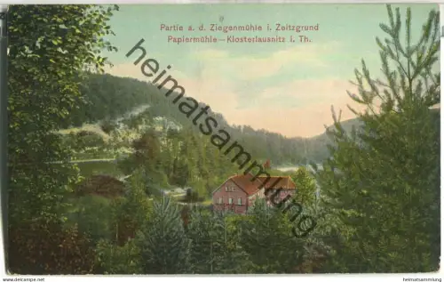 Partie an der Ziegenmühle im Zeitzgrund - Papiermühle - Klosterlausnitz - Verlag Bruno Gerlach Klosterlausnitz 1908