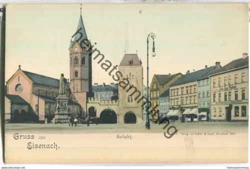 Gruss aus Eisenach - Karlsplatz - Verlag Zedler & Vogel Darmstadt ca. 1900