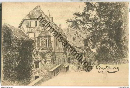 Wartburg - Hof - signiert J. Borchert ca. 1900