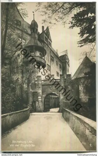 Lunzenau - Rochsburg - Vor der Zugbrücke - Foto-Ansichtskarte - Verlag Schlosskastellan Rochsburg 20er Jahre