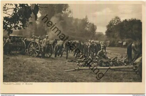 Feldartillerie im Biwak - Kriegspostkartenverlag S. Egger München