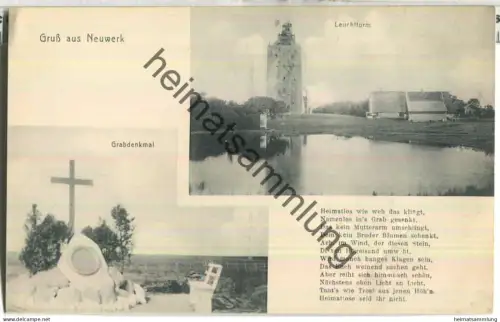 Gruss aus Neuwerk - Leuchtturm - Grabdenkmal - Verlag R. Herrmann Neuwerk Insel 20er Jahre