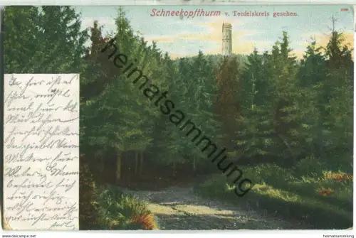 Schneekopfturm vom Teufelskreis gesehen - gel. 1906